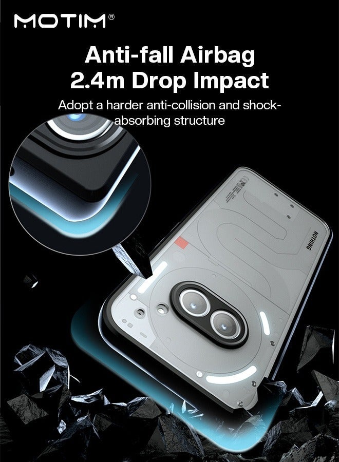 موتيم غطاء هاتف 2A لا شيء هاتف 2A شفاف، حماية من السقوط من الدرجة الأولى، ظهر كمبيوتر صلب شفاف، لا اصفرار في الوسادة الهوائية المضادة للسقوط، غطاء واقي من الصدمات - Image 4